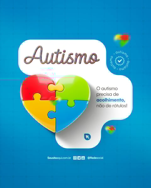 DIA MUNDIAL DE CONSCIENTIZAÇÃO DO AUTISMO 2 DE ABRIL SOCIAL MEDIA PSD EDITÁVEL