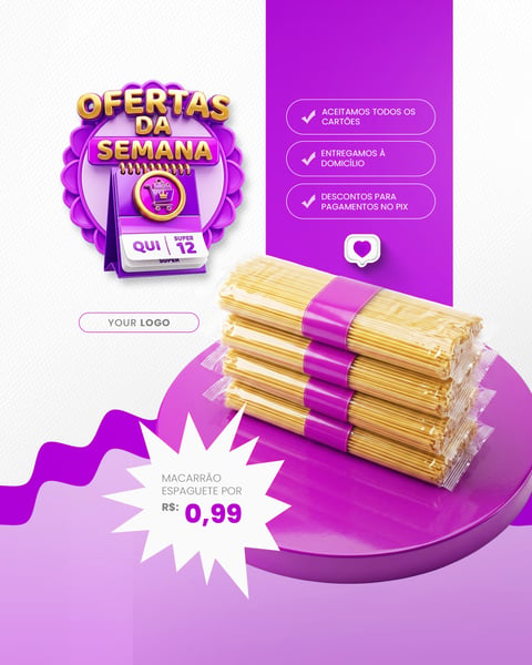 SEMANA DE OFERTAS PROMOÇÃO VAREJO E COMÉRCIO SOCIAL MEDIA PSD EDITÁVEL 3