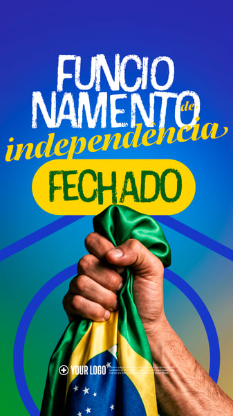 AVISO FECHADO INDEPENDÊNCIA DO BRASIL SOCIAL MEDIA FLYER PSD EDITÁVEL STORY