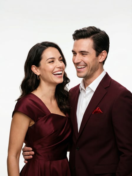 Casal de namorados feliz trocando sorrisos 01
