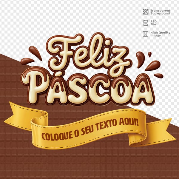 SELO 3D PARA PÁSCOA PSD EDITÁVEL