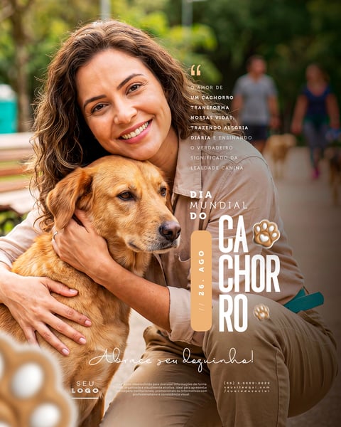 DIA MUNDIAL DO CACHORRO 26 DE AGOSTO SOCIAL MEDIA PSD EDITÁVEL