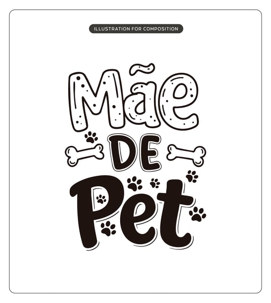 LETTERING MÃE DE PET VECTOR