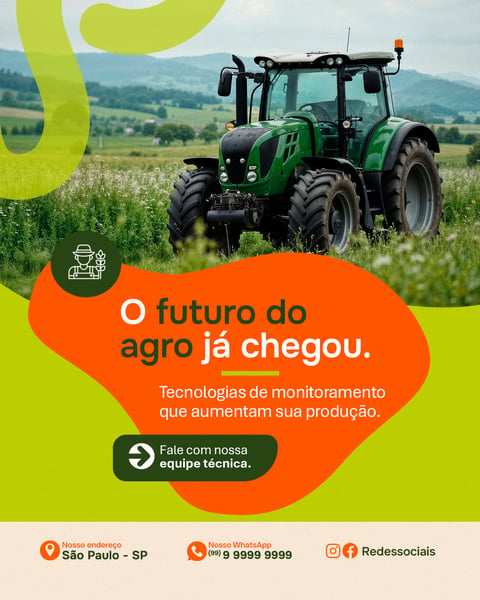 AGROPECUÁRIA O FUTURO SOCIAL MEDIA PSD EDITÁVEL
