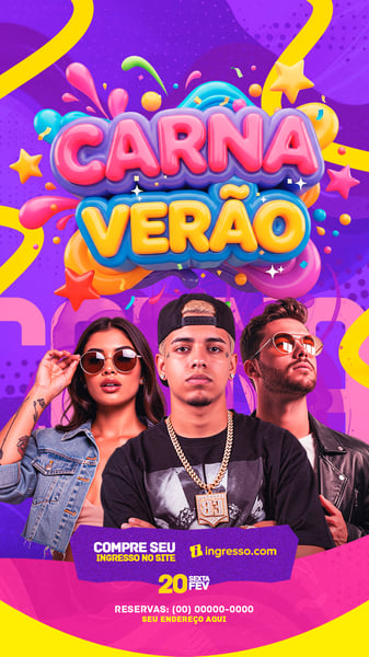 FLYER PARA EVENTOS CARNA VERÃO STORYS