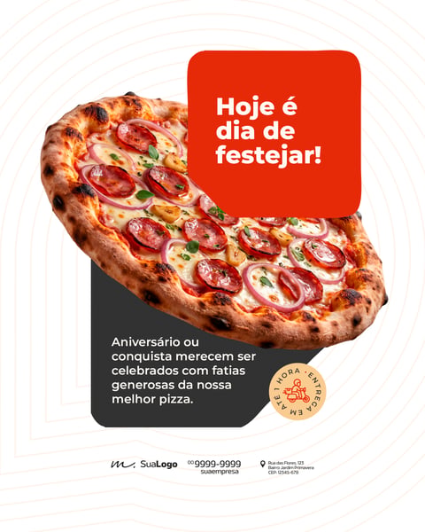 TEMPLATE DE POST PARA REDES SOCIAIS PIZZA DE CALABRESA COMEMORAÇÃO PSD EDITÁVEL