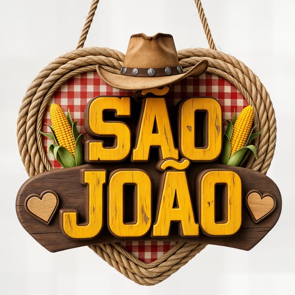 SELO 3D ESTILO MADEIRA SÃO JOÃO E FESTA JUNINA 3