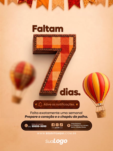 POST FEED FESTA JUNINA SÃO JOÃO SOCIAL MEDIA TEMPLATE PSD EDITÁVEL 13