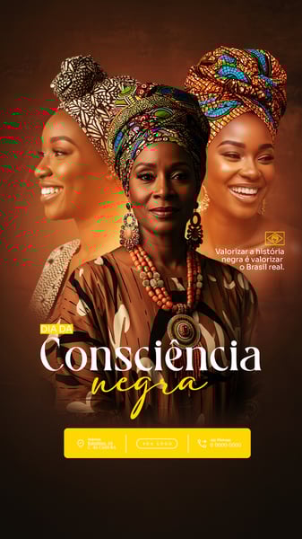 FLYER DIA DA CONSCIÊNCIA NEGRA 20 DE NOVEMBRO PSD EDITÁVEL 3
