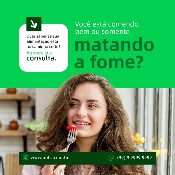 NZI NUTRICIONISTA MATANDO A FOME SOCIAL MEDIA NUTRIÇÃO FEED PSD EDITÁVEL
