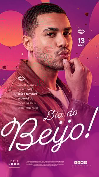 DIA DO BEIJO 13 DE ABRIL STORY SOCIAL MEDIA PSD EDITÁVEL 4