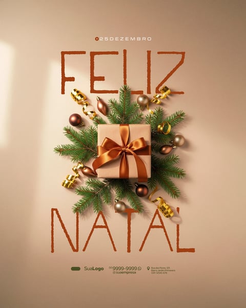 FEED FELIZ NATAL 25 DE DEZEMBRO SOCIAL MEDIA 4 PSD EDITÁVEL