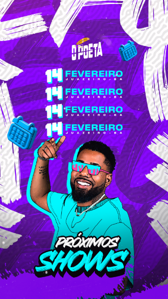 AGENDA DE SHOWS O POETA STORIES PSD EDITÁVEL