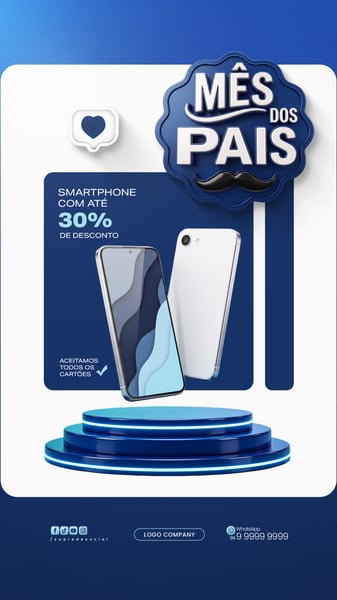 Oferta Dia dos Pais Vendas Banner Promocional Social Media PSD Editável 5 story