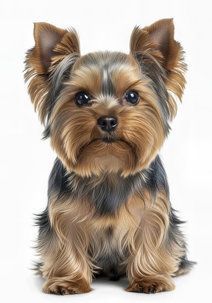 Cachorro retrato fundo branco