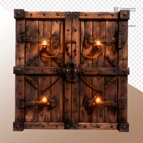 PORTA DE MADEIRA COM LUZ - ELEMENTO 3D PARA COMPOSIÇÃO