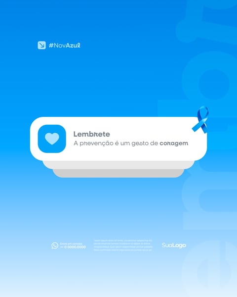 Novembro Azul Mês de Combate ao Câncer de Próstata Social Media PSD Editável