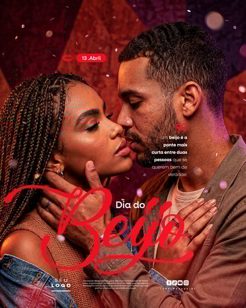 DIA DO BEIJO 13 DE ABRIL SOCIAL MEDIA PSD EDITÁVEL 5