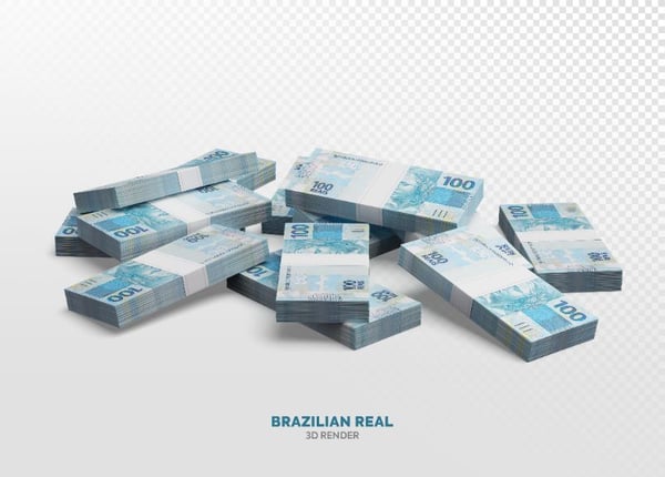 NOTAS DE 100 REAIS ELEMENTO 3D REALISTA