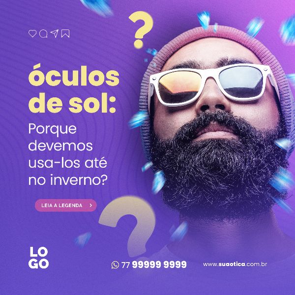 OCULOS DE SOL NO INVERNO | SOCIAL MEDIA - ÓTICA