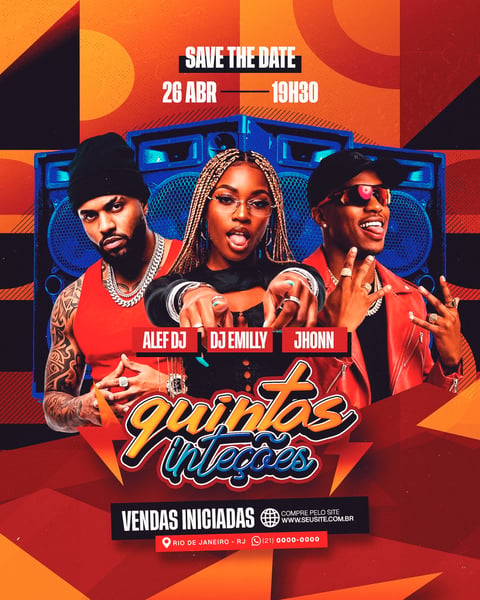 FLYER ARTISTAS E EVENTOS QUINTAS INTENÇÕES