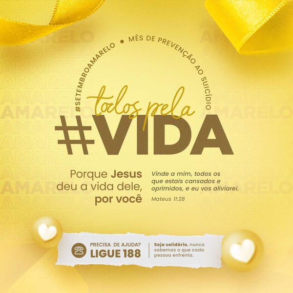 SETEMBRO AMARELO - MÊS DE PREVENÇÃO AO SUICÍDIO #