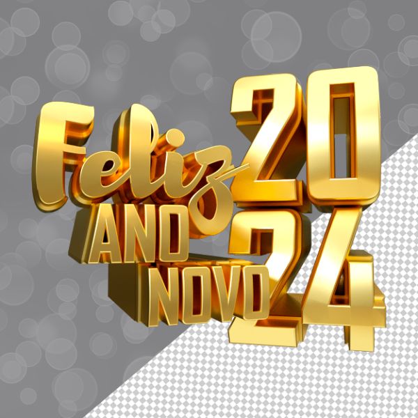 SELO 3D FELIZ ANO NOVO 2024