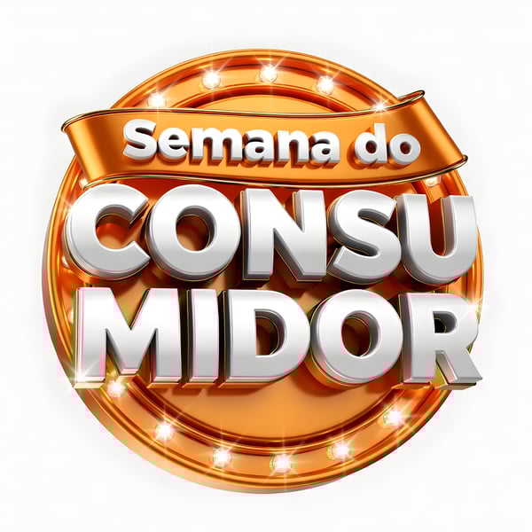 SELO 3D SEMANA DO CONSUMIDOR AZUL COM LAÇO DOURADO 05