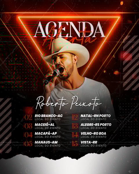 FLYER AGENDA DE SHOW EVENTO PSD EDITÁVEL FEED 10