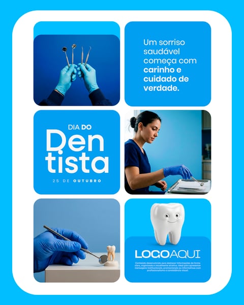 DIA DO DENTISTA GRID DENTE SOCIAL MEDIA FLYER PSD EDITÁVEL