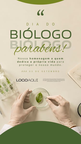 DIA DO BIÓLOGO 3 DE SETEMBRO SOCIAL MEDIA FLYER PSD EDITÁVEL STORY