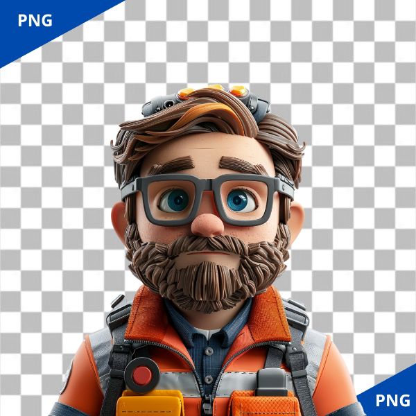 CAMINHONEIRO PERSONAGEM 3D