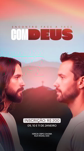 FLYER IGREJA GOSPEL ENCONTRO FACE A FACE COM DEUS PSD STORY 1