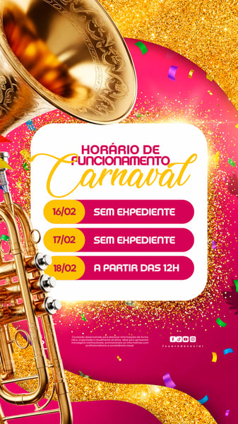 HORÁRIO FUNCIONAMENTO CARNAVAL