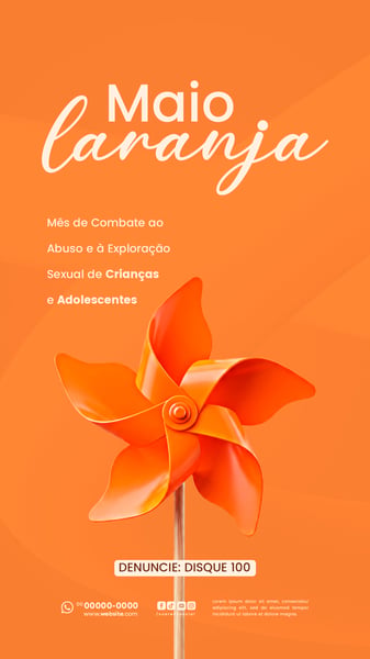 FLYER DE REDE SOCIAL MAIO LARANJA STORY 1