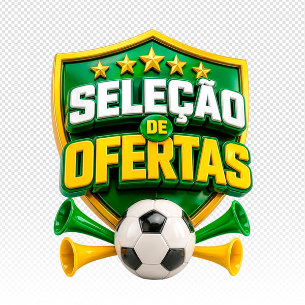 SELO 3D BRASIL SELEÇÃO DE OFERTAS COPA DO MUNDO