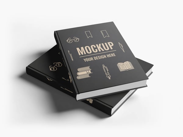 MOCKUP DE LIVROS CAPA DURA EMPILHADOS