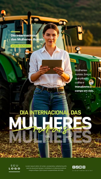 DIA INTERNACIONAL DAS MULHERES RURAIS 15 DE OUTUBRO STORY SOCIAL MEDIA PSD EDITÁVEL 2
