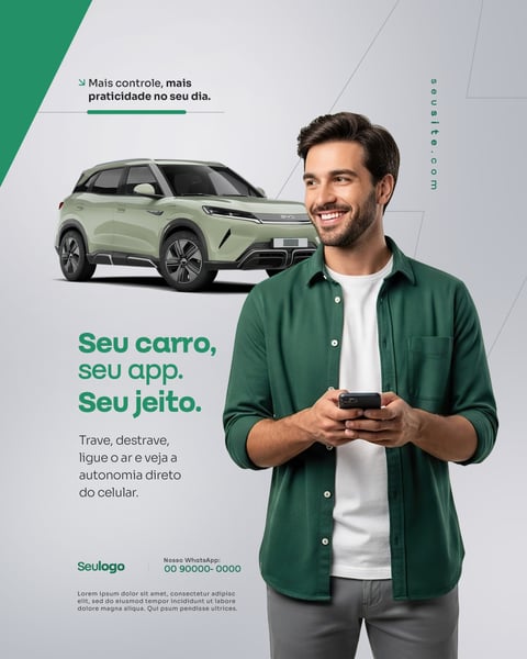 Carros Elétrico Social Media PSD Editável 