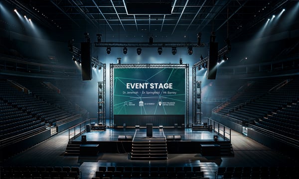 PALCO DE EVENTO PSD EDITÁVEL MOCKUP