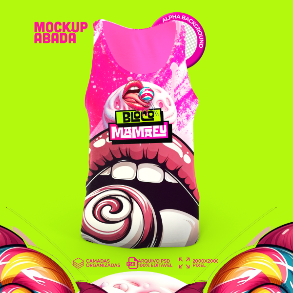 MOCKUP ABADÁ BLOCO MAMAEU PSD EDITÁVEL FRENTE