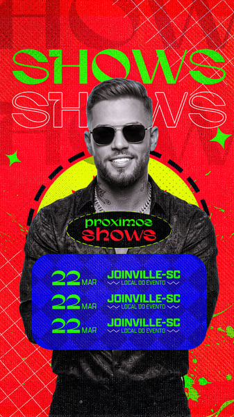 FLYER PARA ARTISTAS STORIES AGENDA DE SHOWS PSD EDITÁVEL