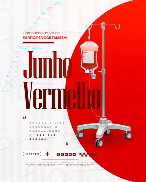 JUNHO VERMELHO CAMPANHA DE DOAÇÃO DE SANGUE CAMPANHA DE SAÚDE SOCIAL MEDIA FEED