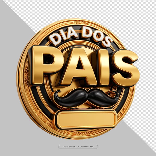 SELO 3D PNG DIA DOS PAIS