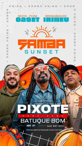 FLYER EVENTO SAMBA SUNSET STORIES PSD EDITÁVEL