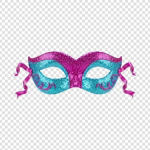 MÁSCARA DE CARNAVAL ROXA COM PENAS 08