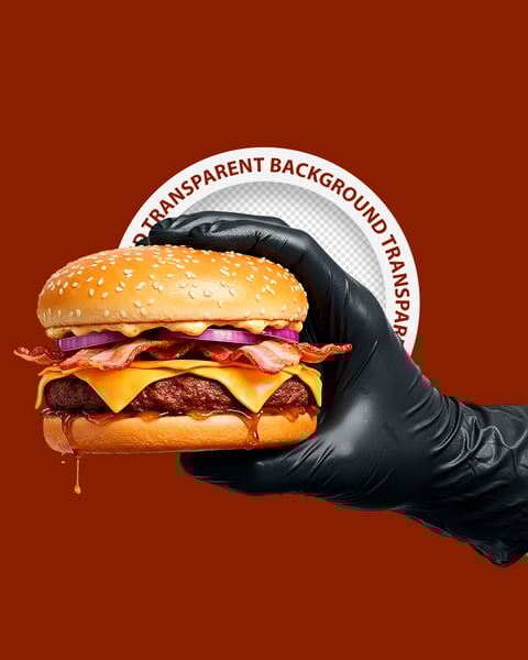 MÃO SEGURANDO UM HAMBÚRGUER