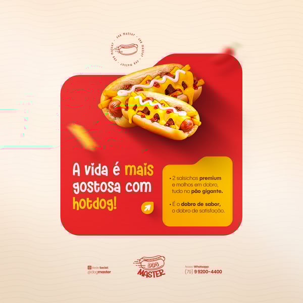 HOT DOG CARDÁPIO LANCHE CACHORRO QUENTE PROMOÇÃO HAMBURGUERIA LANCHONETE PSD EDITÁVEL
