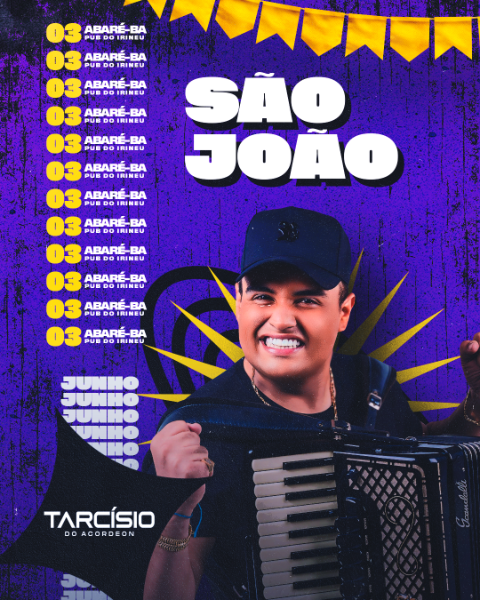 AGENDA DE SÃO JOÃO TARCÍSIO DO ACORDEON FEED PSD EDITÁVEL