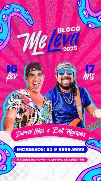 FLYER EVENTO PSD EDITÁVEL STORIES BLOCO ME LEVA